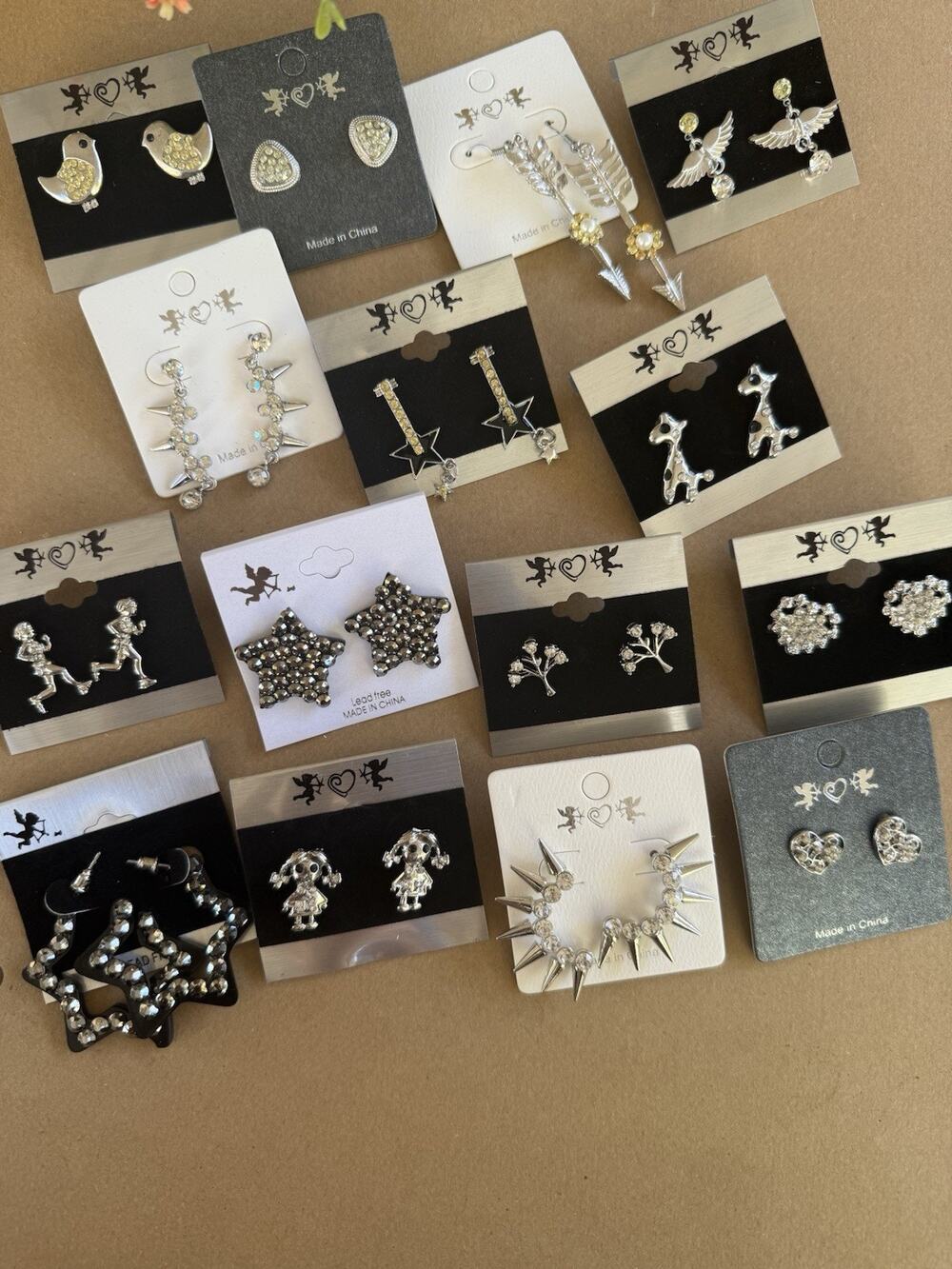Rhinestone Jewelry Lot - 17 Pairs Earrings USA Seller - No Duplicates - New